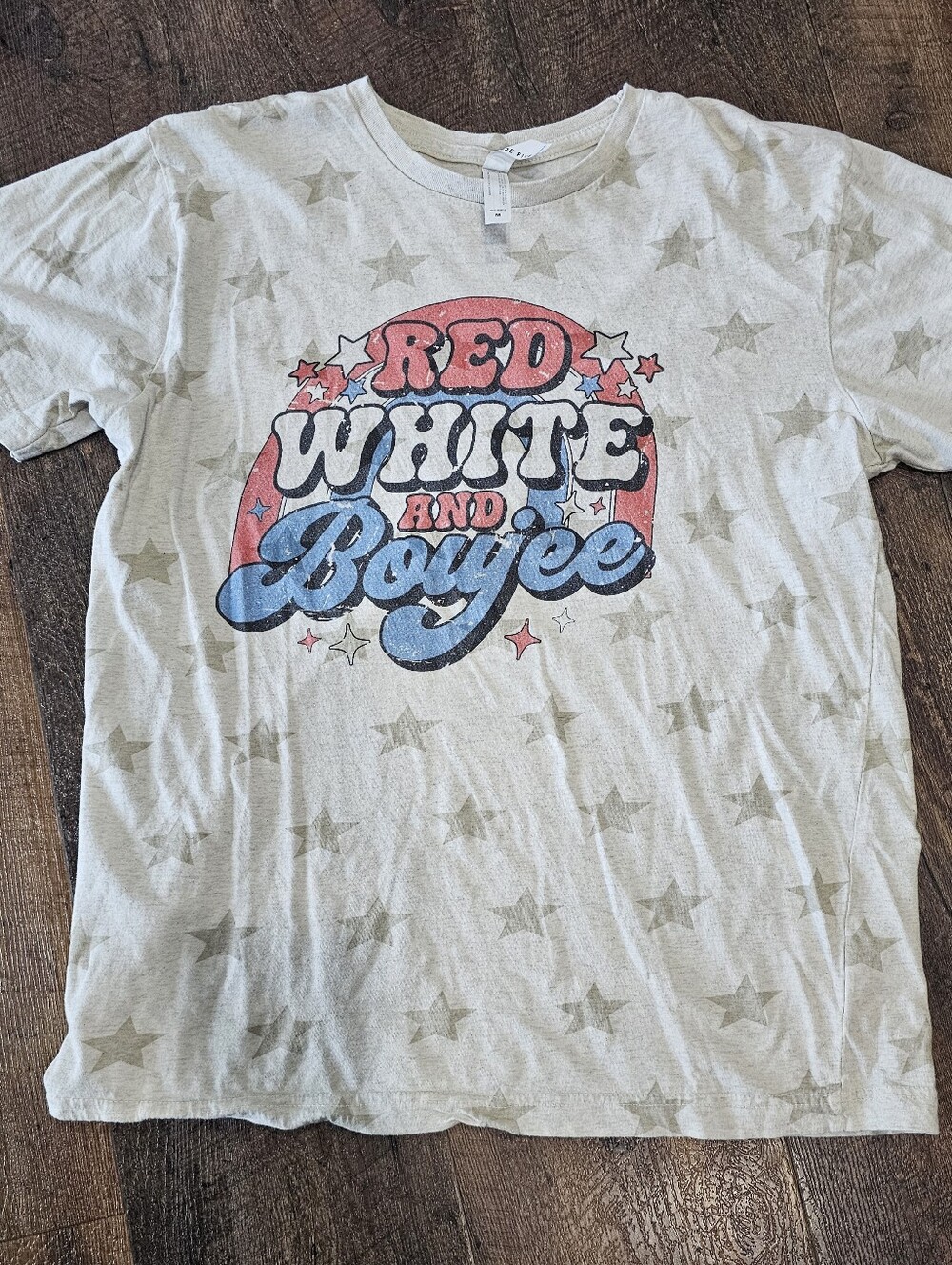 Graphic Star Tee - Red White and Boujee Print